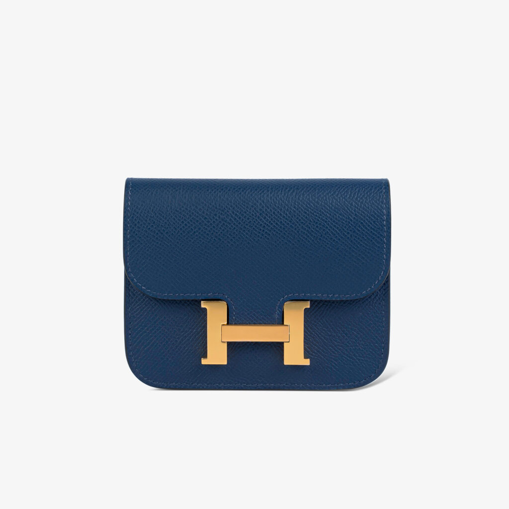 Hermes Bleu Nuit Constance Slim Evercolor Wallet
