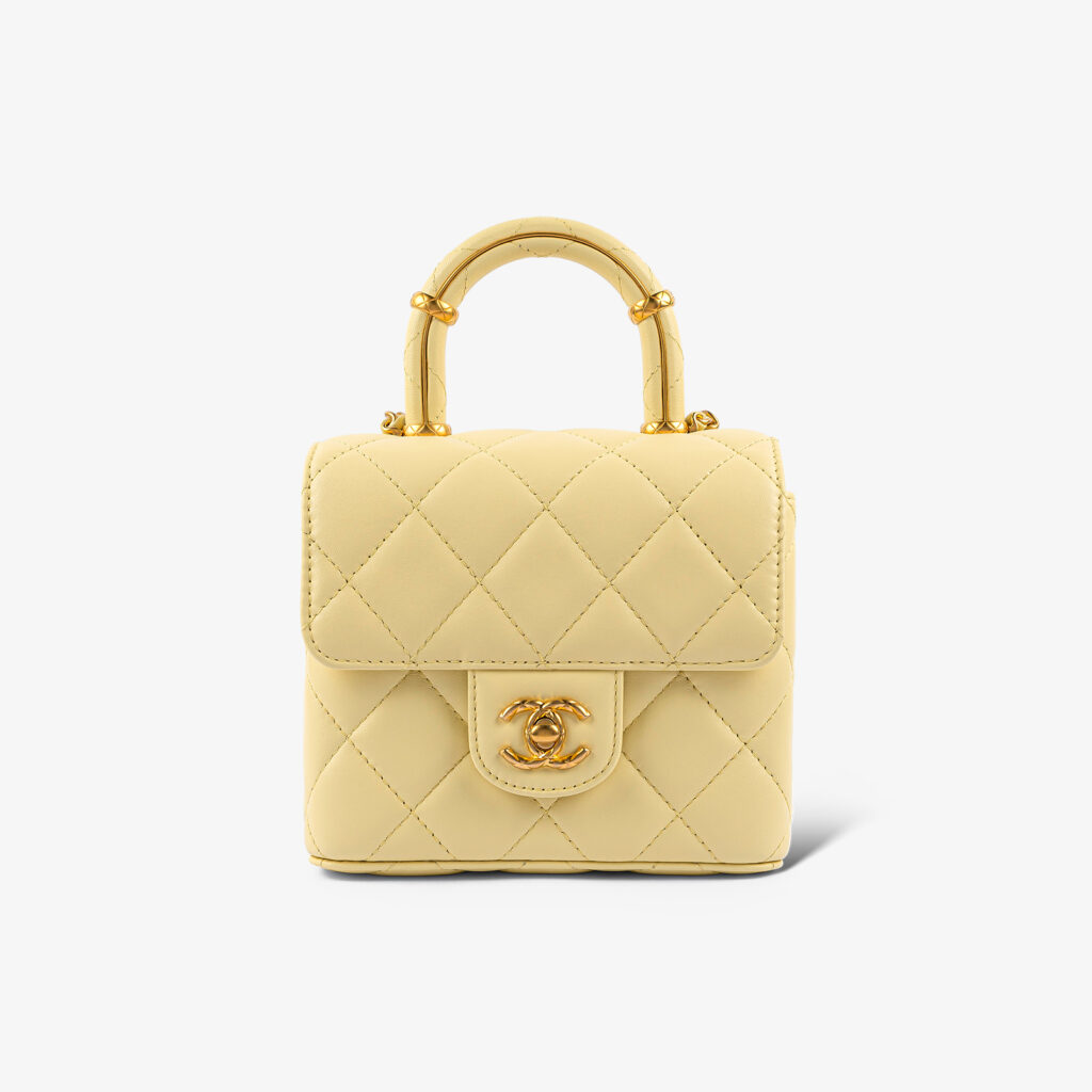 Chanel Crush Top Handle Flap Bag Yellow